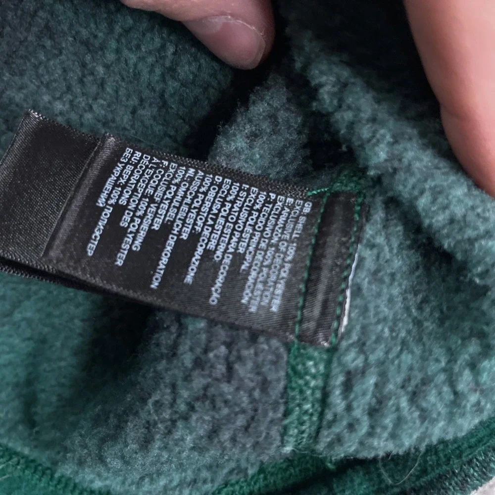 North Face Sweater Mens Small Green Plaid Gordon Lyons Fleece Half Zip Pullover‎